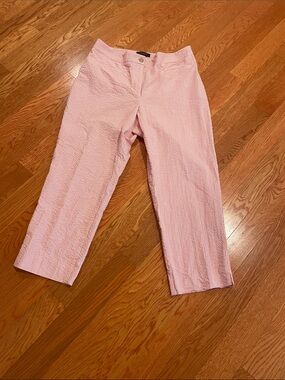 Ann Taylor Pink /red Seersucker Chinos